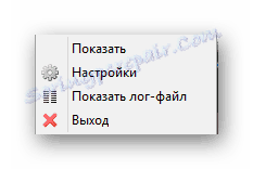 Zobrazit hlavní nabídku programu MSpeech v systému Windows