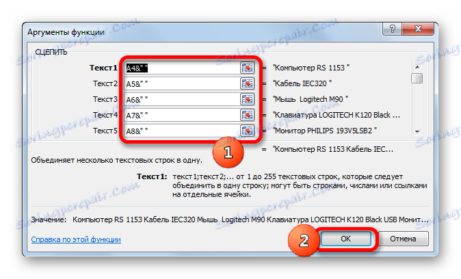Pridávanie ďalších znakov do okna argumentov funkcie TRINK v programe Microsoft Excel