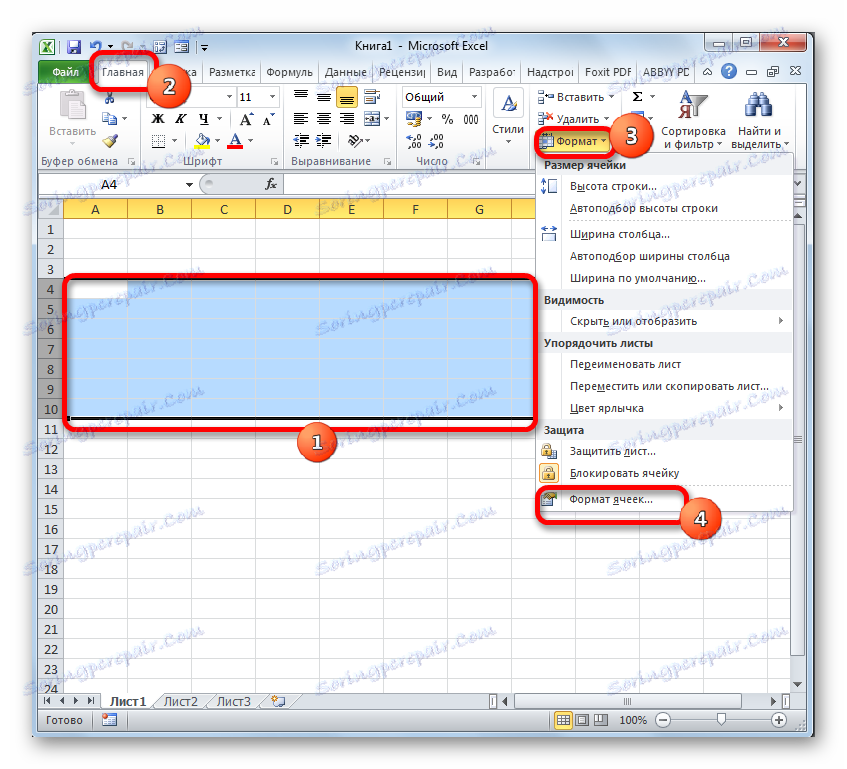 Prejdite do okna Formát pomocou tlačidla na karte v programe Microsoft Excel
