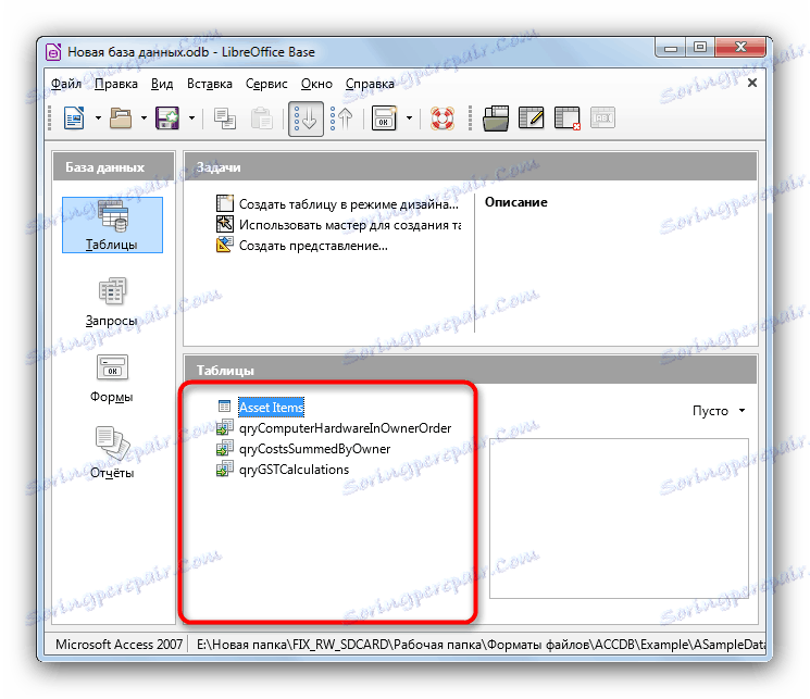 Przeglądanie zawartości bazy danych w LibreOffice