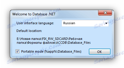 Okno ustawień Database.NET