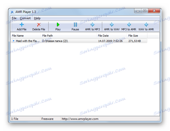 AMR reprodukcija datoteka u AMR Playeru