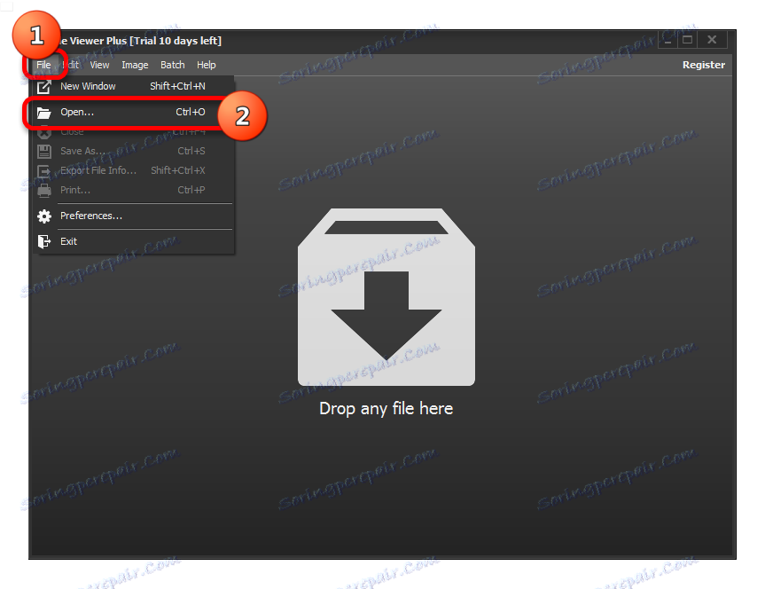 Перехід до відкриття файлу в програмі File Viewer Plus