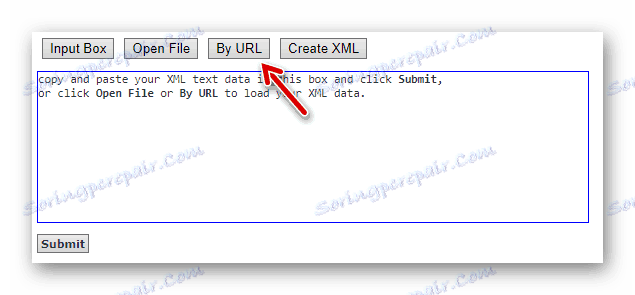 Přejdeme na formu importu dokumentu XML odkazem v XmlGrid
