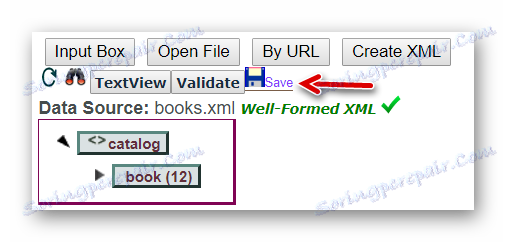 سند اصلاح شده XML را به یک کامپیوتر با یک XmlGrid ذخیره کنید