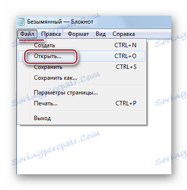 Meni »Datoteka« v meniju Beležnica