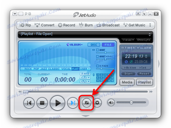 Gumb za otvaranje izbora datoteka JetAudio