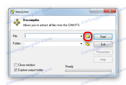 Okno Decompiler v programu Htm2Chm