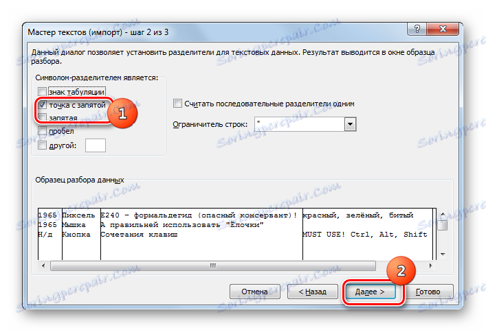 Ustawianie znaku ogranicznika w oknie Kreatora tekstu w programie Microsoft Excel