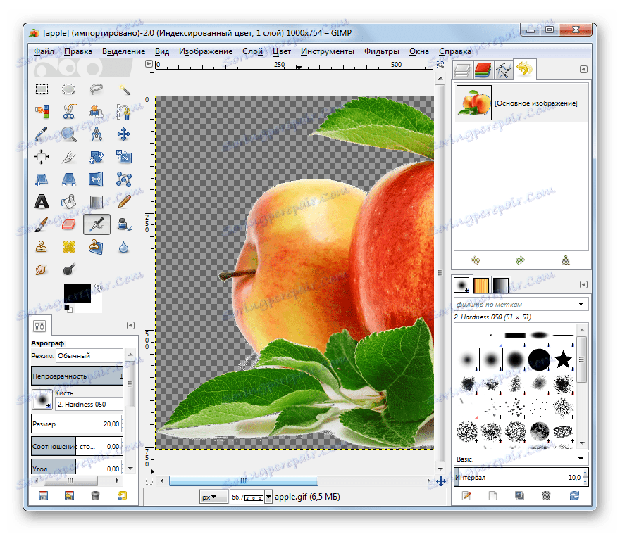 Зображення формату GIF відкрито в програмі GIMP