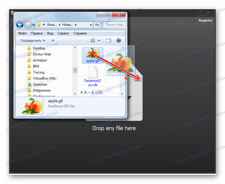 Перетягування файлу GIF тз провідника Windows у вікно програми File Viewer Plus