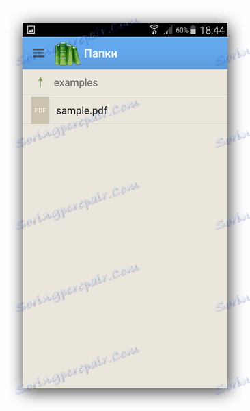 Dokument w wewnętrznym menedżerze plików Pocketbook Reader