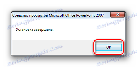 پنجره اطلاعات نشان دهنده تکمیل نصب PowerPoint Viewer است