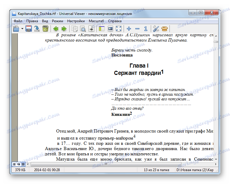 Файл RTF відкритий в програмі Universal Viewer