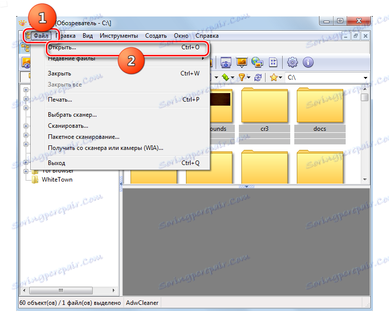 به پنجره فایل باز شده در XnView بروید