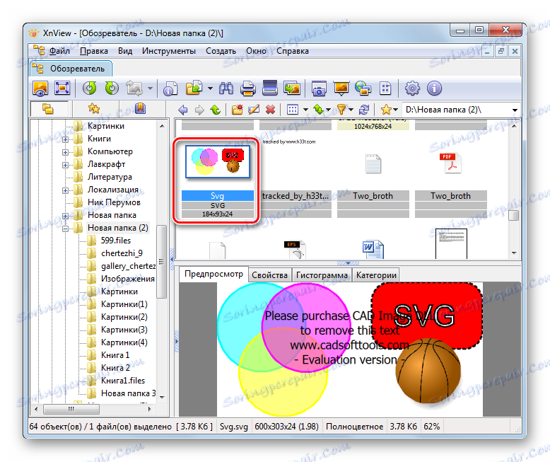 باز کردن یک فایل SVG در مرورگر XnView