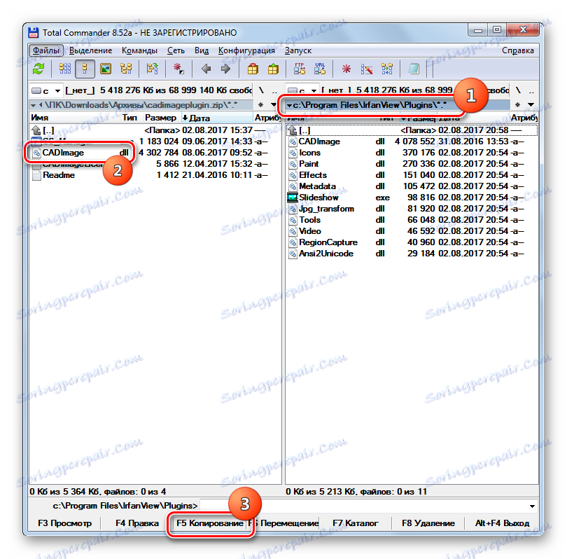 کپی کردن فایل CADImage.dll از بایگانی به پوشه پلاگین برنامه IrfanView