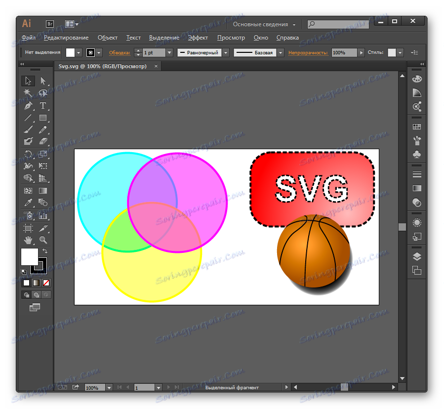 فایل SVG در Adobe Illustrator باز شده است