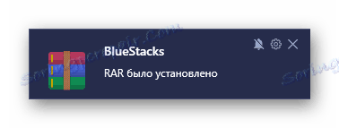 Oznámenie úspešne nainštalovanej aplikácie apk v programe BlueStacks