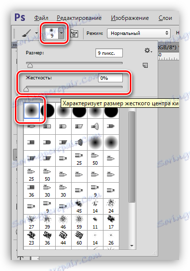 Dostosowywanie kształtu i sztywności narzędzia Pędzel podczas otwierania oczu w programie Photoshop