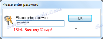 Введення пароля в програмі EXE Password для відкриття браузера Opera
