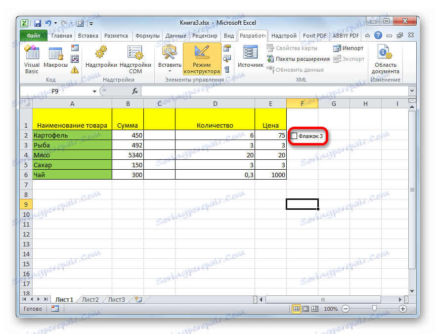 Začiarkavacie políčko v programe Microsoft Excel