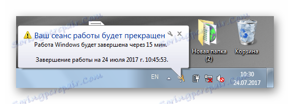 Upozornění na restartování po 15 minutách v systému Windows 7