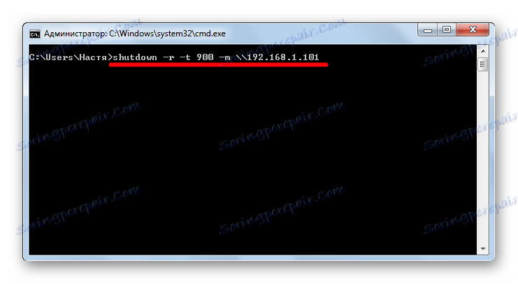 Vypnutí -r -t -m (IP) na příkazovém řádku v systému Windows 7