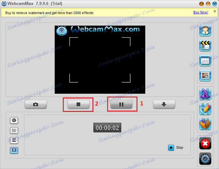 Заустављање у ВебцамМаку за чланак Како снимити видео са веб камере