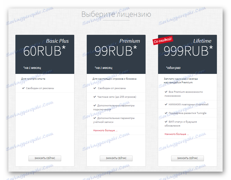 اختيار نوع الترخيص عند التسجيل مع Tunngle
