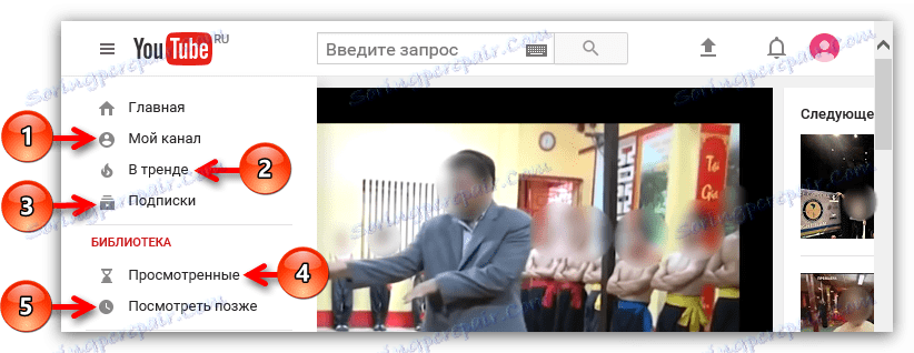 rozhraní na levém panelu