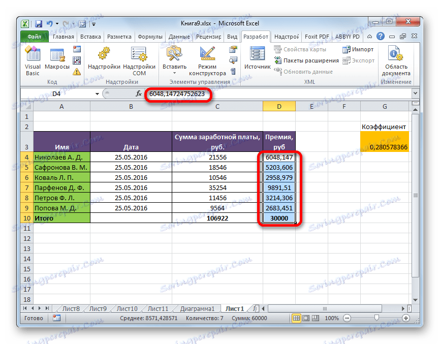 Maxros wykonał zadanie w programie Microsoft Excel