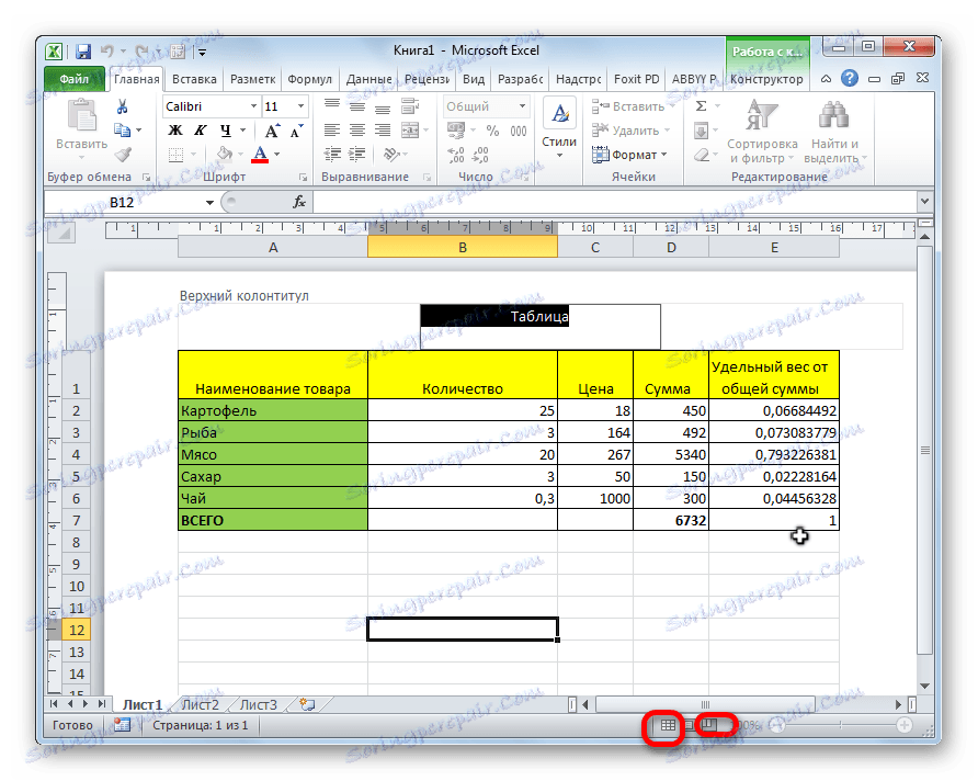 Приховування колонтитула в Microsoft Excel