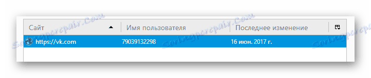 Izbiranje gesla, ki ga želite izbrisati v odseku shranjenih prijav v brskalniku Mozilla Firefox