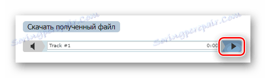 Gumb za začetek predvajanja obdelanega zvoka na spletni strani RuMinus