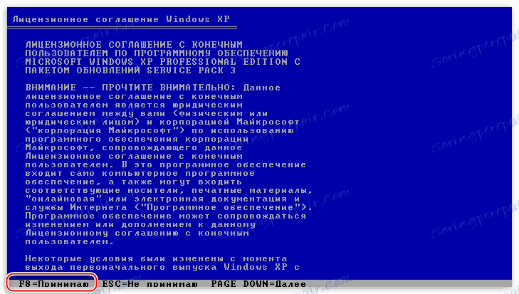 Potvrzení souhlasu s licenční smlouvou při přeinstalaci operačního systému Windows XP