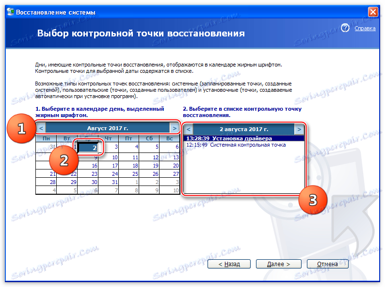 Určete datum změn při obnově operačního systému Windows XP