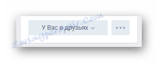 Otwieranie menu do zarządzania przyjaźnią z użytkownikiem VKontakte