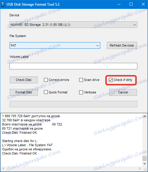 Skontrolujte, či je špinavý nástroj HP USB Disk Storage Format