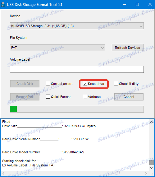 Skenovanie jednotiek USB flash Nástroj na ukladanie diskov USB