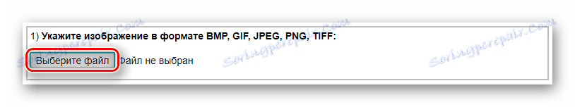 Gumb za odabir datoteke za preuzimanje s prostora na disku računala na IMGonline web stranici