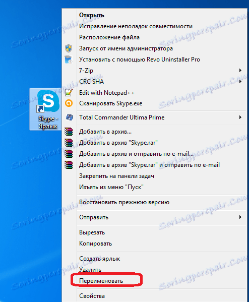 Přejmenovat zástupce Skype