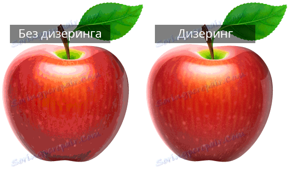 Príklady použitia nastavenia ditheringu pri zachovaní hypha vo Photoshope
