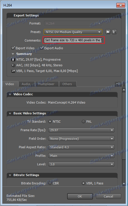 Komentar na videoposnetku v programu Adobe After Effects