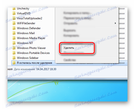 Odstraňovanie priečinkov po odinštalovaní programov zo systému Windows 7