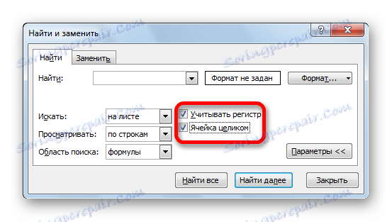 Nastavenia vyhľadávania v programe Microsoft Excel