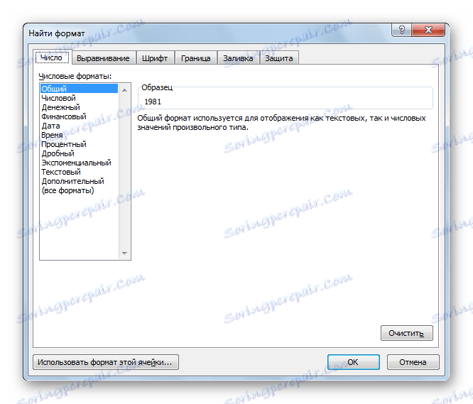 Formát vyhľadávania v programe Microsoft Excel