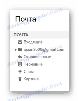 Процес коришћења навигационог менија поште на сајту Маил.ру Маил сервиса
