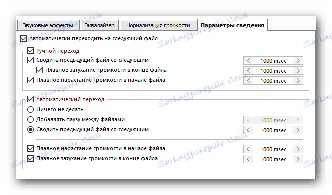 Параметры сведения AIMP