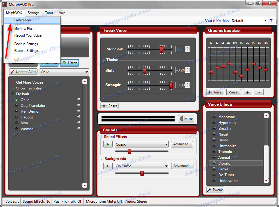 Konfiguriranje MorphVox Pro 6